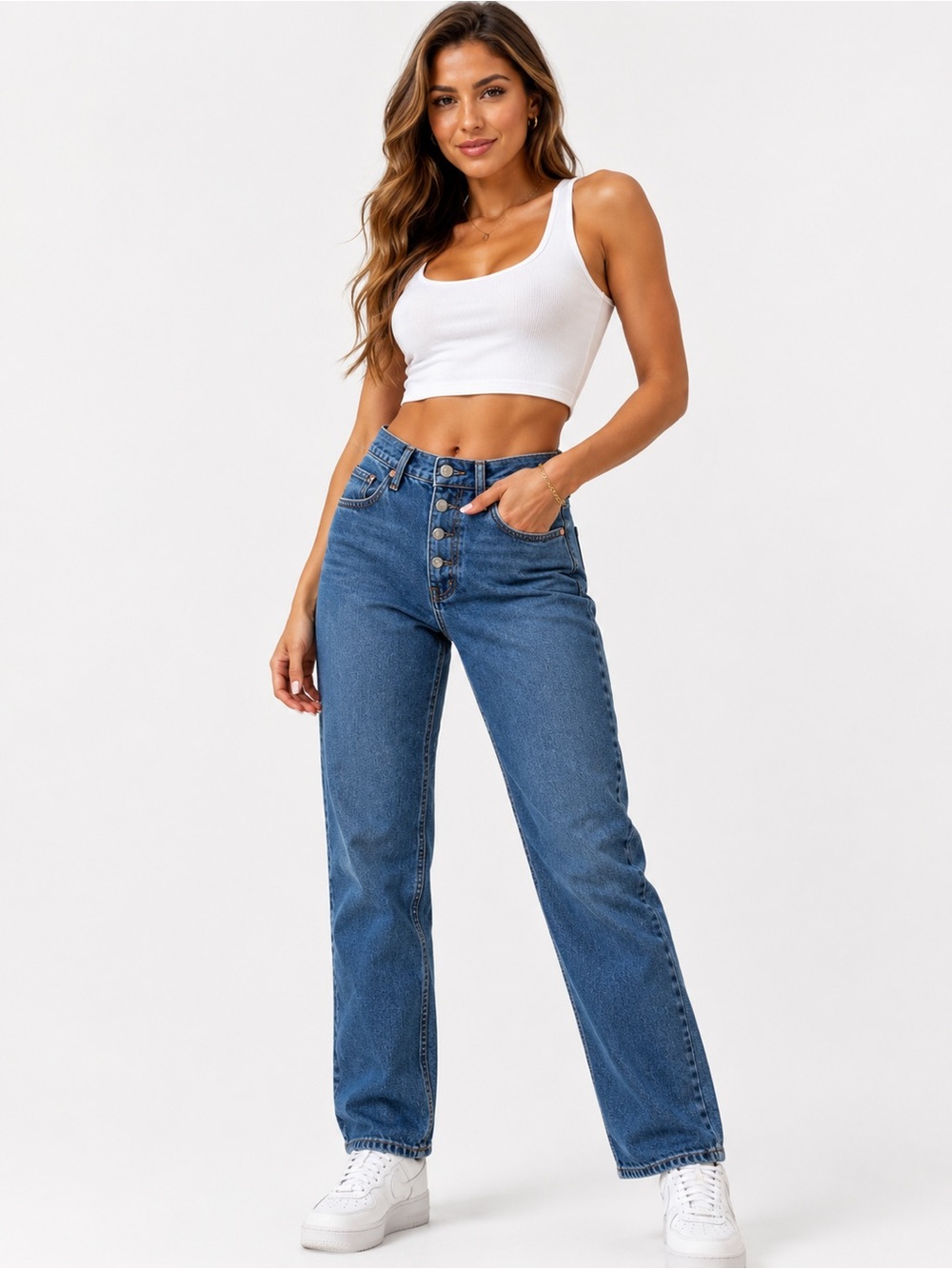 Women’s Straight-Leg Blue Jeans